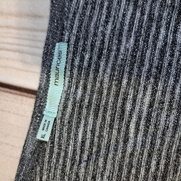 Maurices XL Rouched Side Striped Metallic Top - Picture 2 of 10